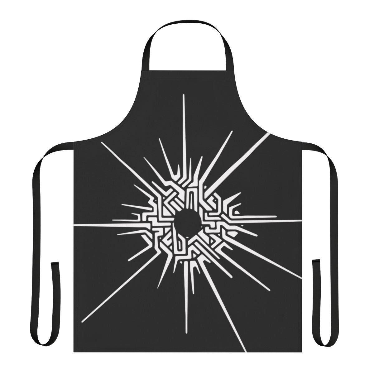 White apron featuring the iconic Eye of the Universe symbol from the beloved video game Outer Wilds