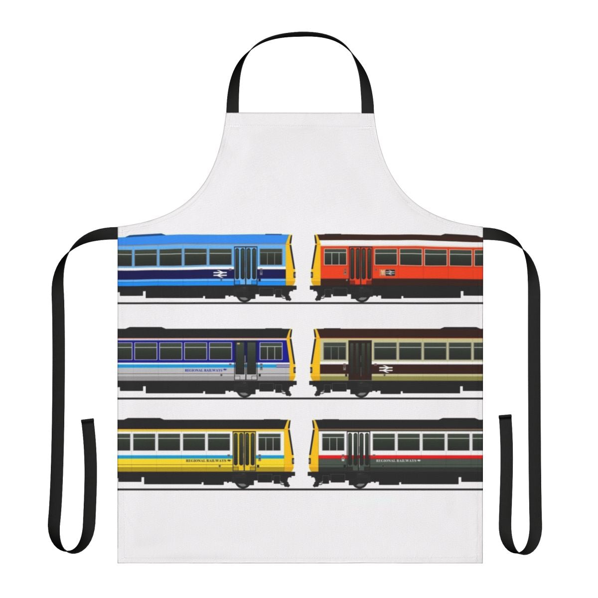 Apron featuring a design inspired by the iconic BR Pacer trains