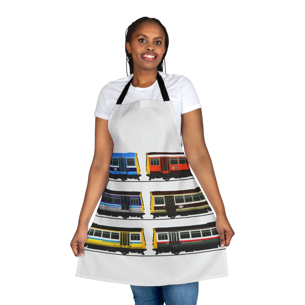 Apron featuring a design inspired by the iconic BR Pacer trains