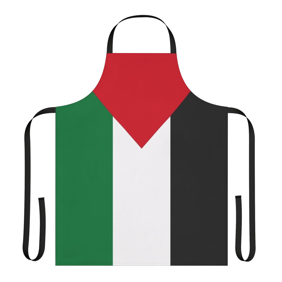 High-quality apron featuring the Palestinian flag design, perfect for cooking and baking.