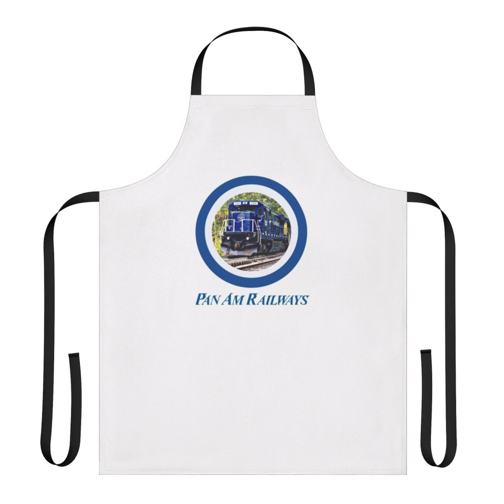Pan Am-inspired railway apron with train and railroad graphics