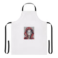 A stylish apron featuring designs inspired by the popular TV series "Money Heist" (La Casa de Papel)