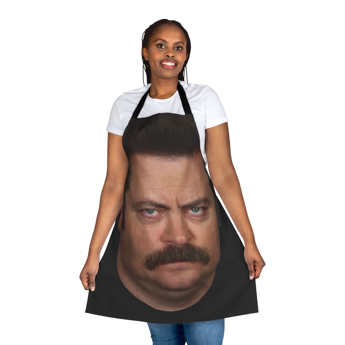 Apron featuring Ron Swanson, a character from the TV series Parks and Recreation