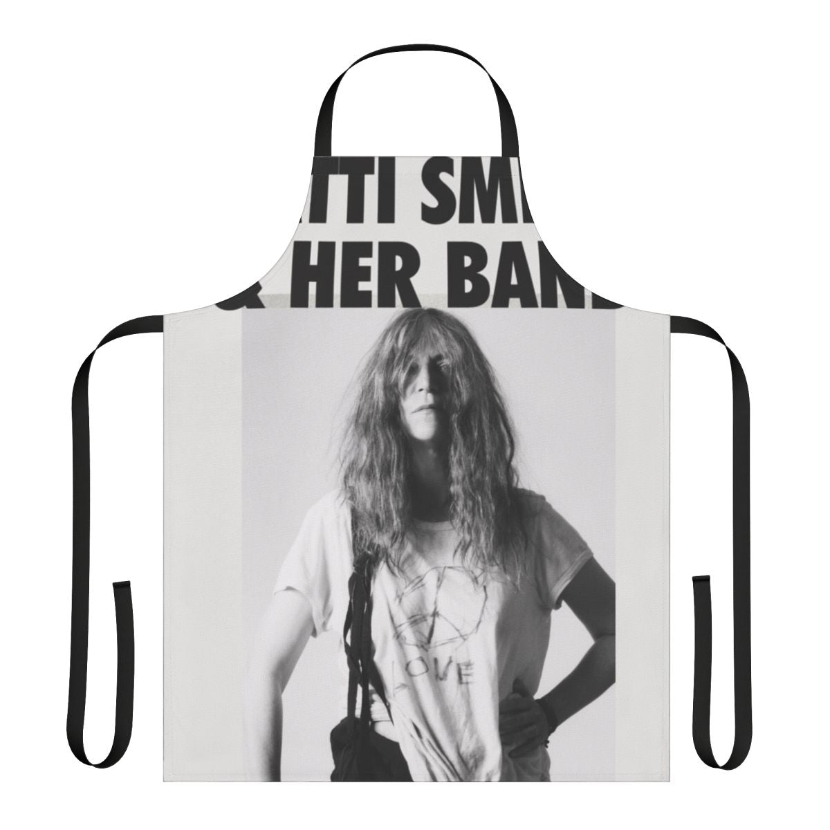 Patti Smith-inspired apron featuring the singer's iconic portrait