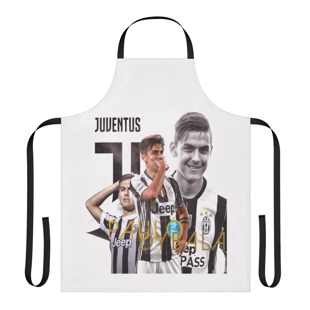 Paulo Dybala inspired cooking apron with Juventus Football Club colors and logo