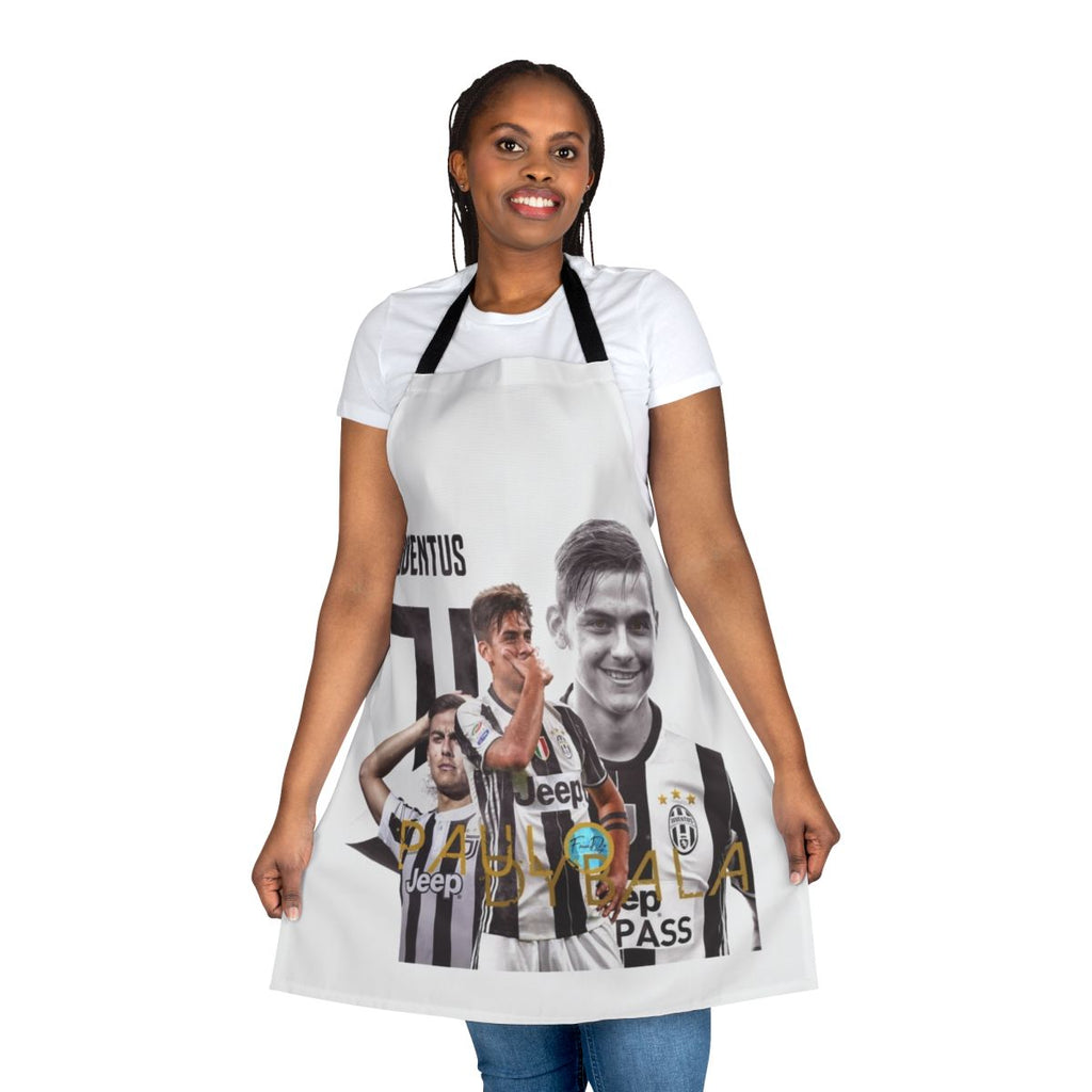 Paulo Dybala inspired cooking apron with Juventus Football Club colors and logo