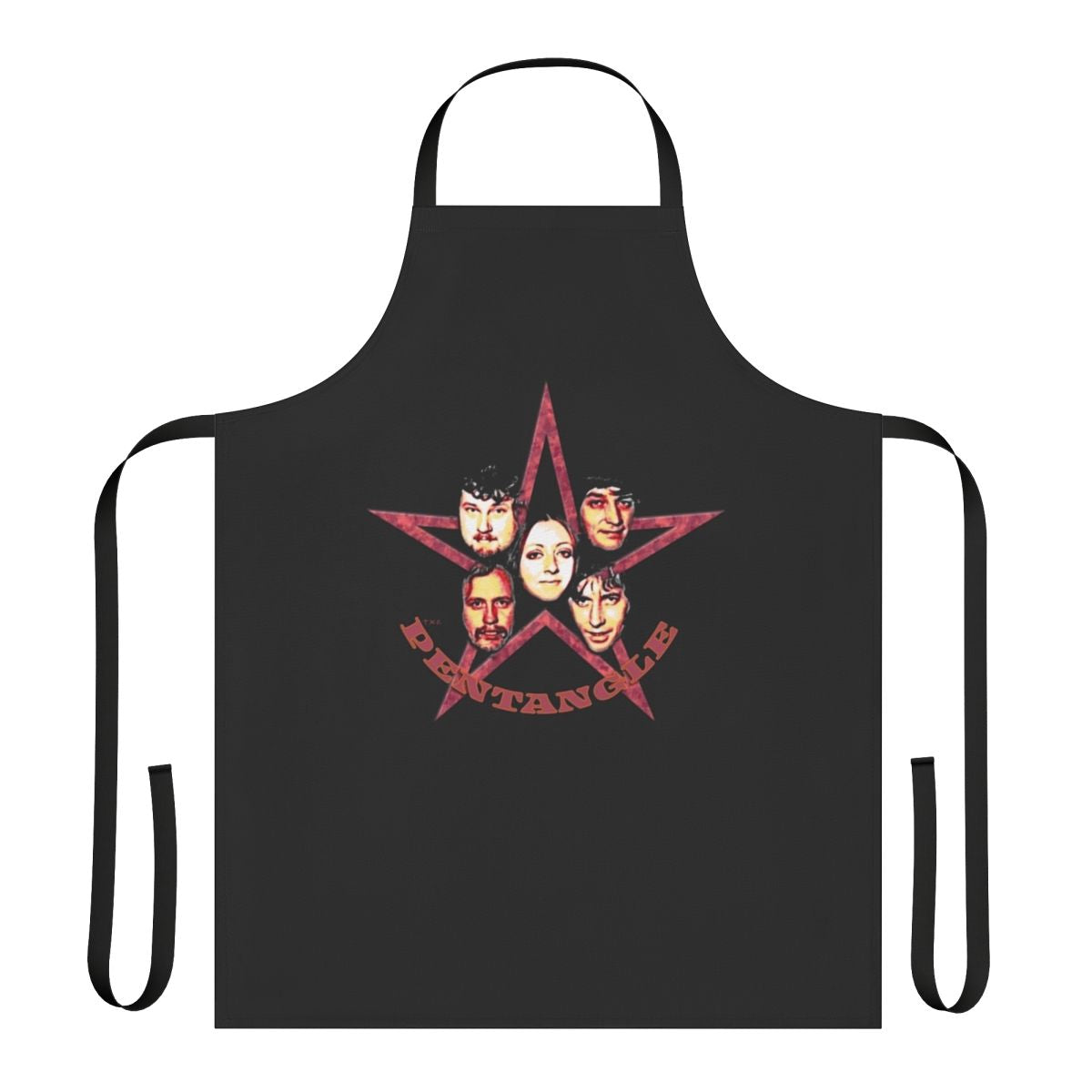 Pentangle-inspired apron with folk and psychedelic design