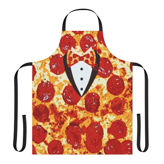 Pepperoni pizza tuxedo-style apron with a trendy and fashionable design