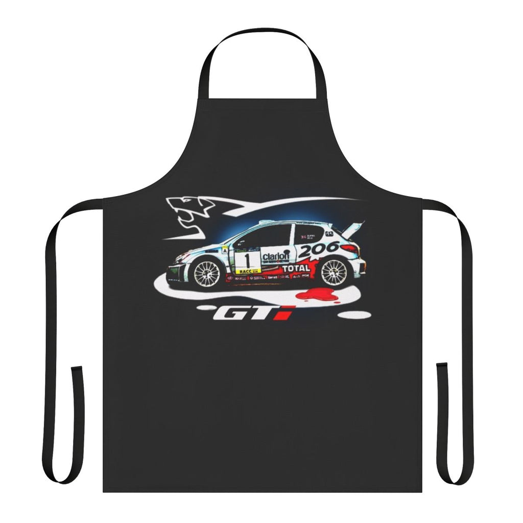 Peugeot 206 race car-themed apron