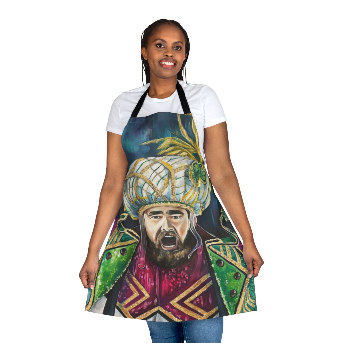 Philadelphia Eagles fan apron featuring team colors and player name Jason Kelce