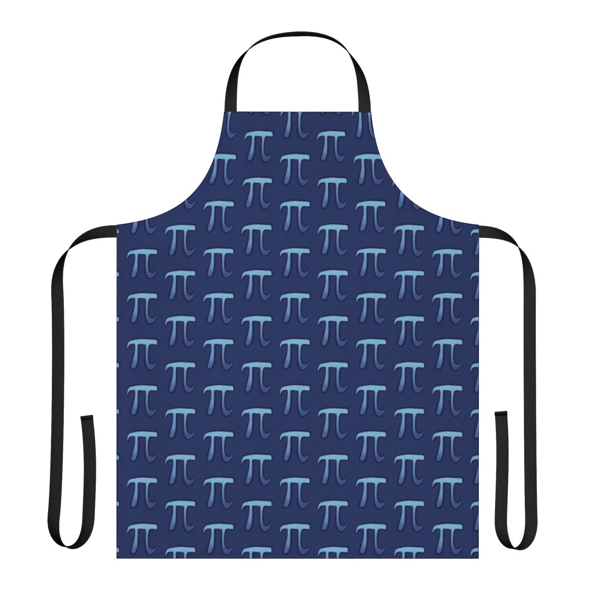 Apron featuring a blue pi symbol, perfect for math teachers and pi day celebrations