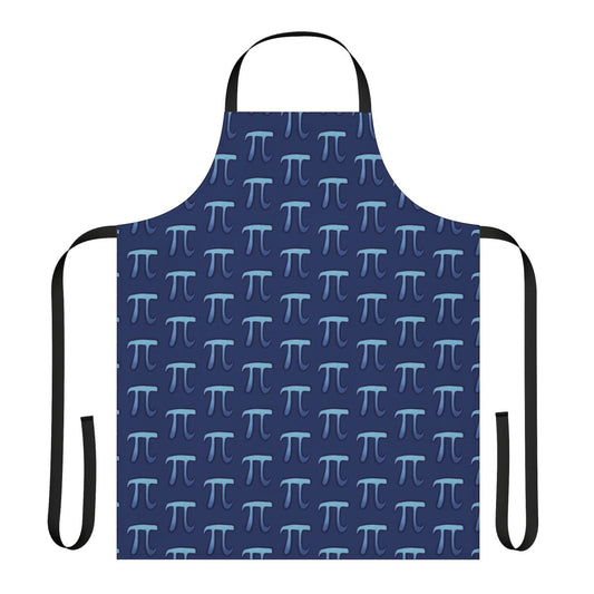 Apron featuring a blue pi symbol, perfect for math teachers and pi day celebrations