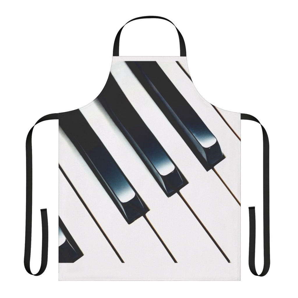 Apron with a modern piano keys pattern design