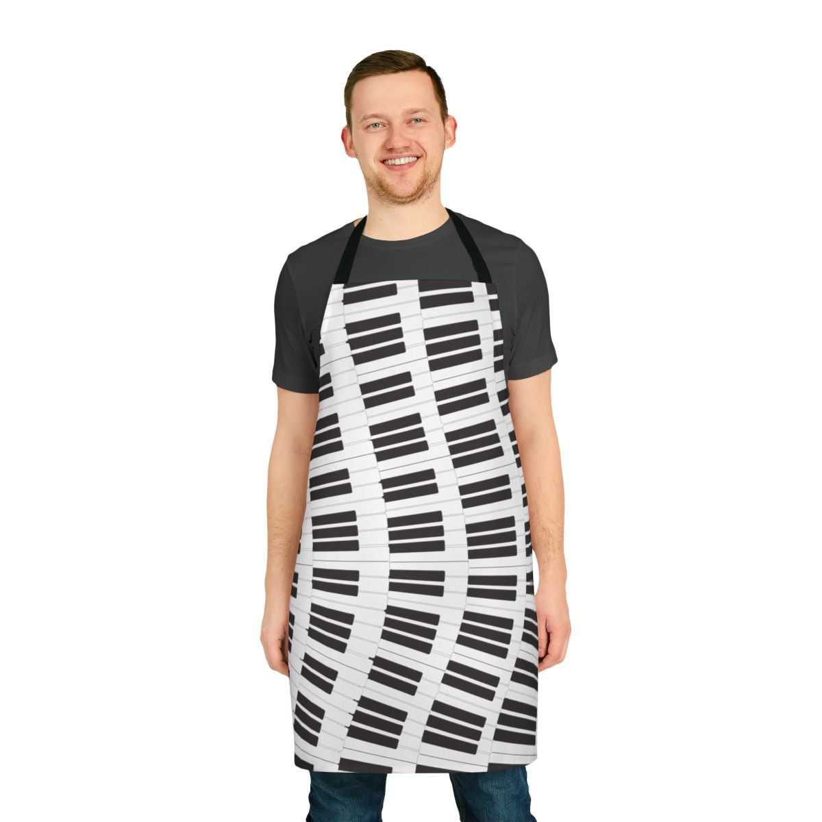 Piano keys pattern apron for music enthusiasts