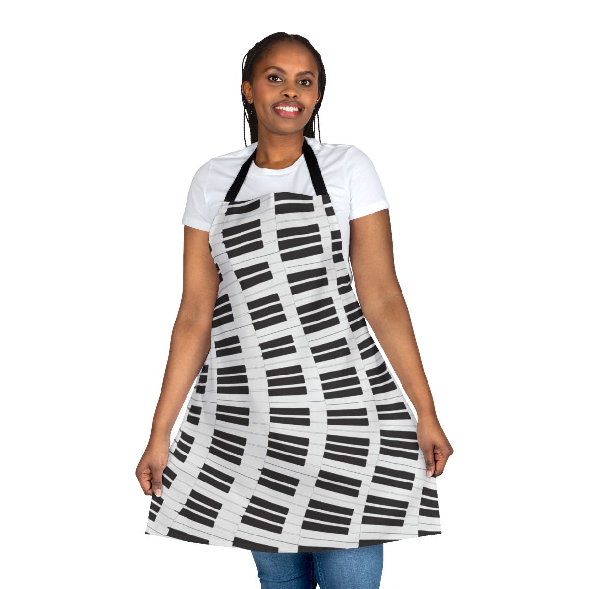 Piano keys pattern apron for music enthusiasts
