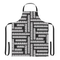 A stylish apron featuring a piano keys pattern, perfect for musicians, pianists, and music enthusiasts.