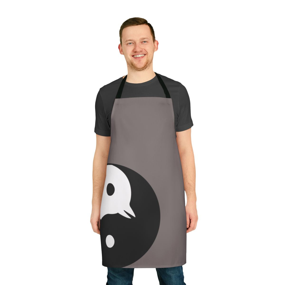 Pinguini Tattici Nucleari-inspired apron with band name and logo