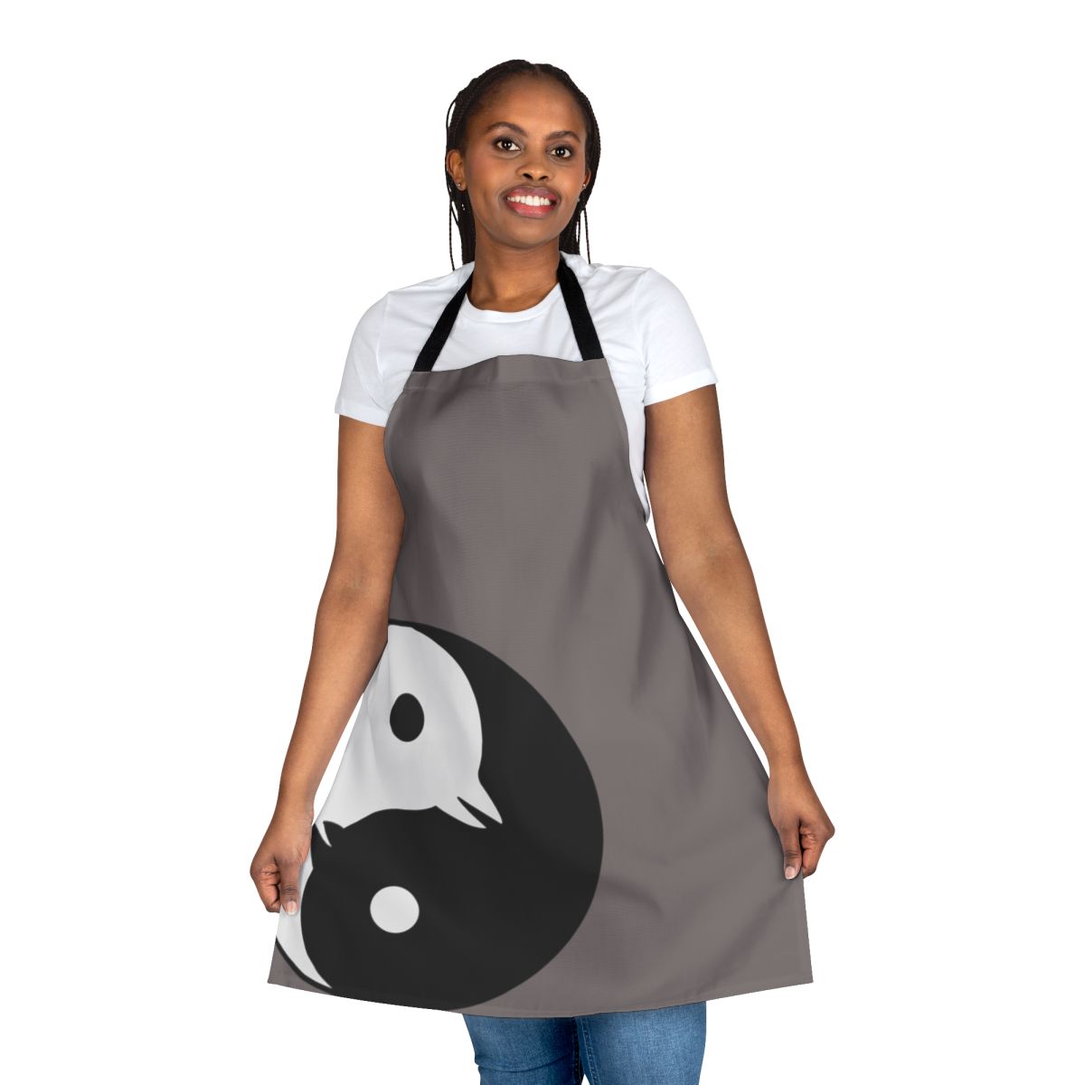 Pinguini Tattici Nucleari-inspired apron with band name and logo