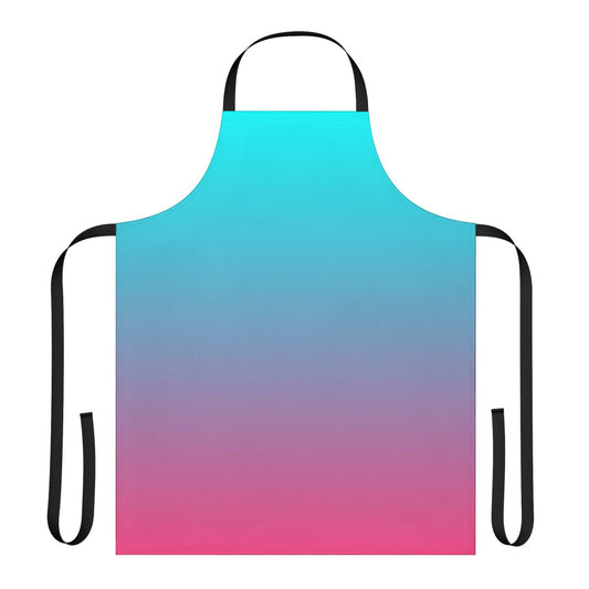 Pink and aqua gradient apron with a unique and eye-catching design