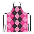 Pink argyle pattern apron with a classic, fashionable design.