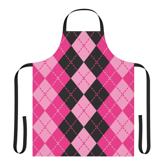 Pink argyle pattern apron with a classic, fashionable design.