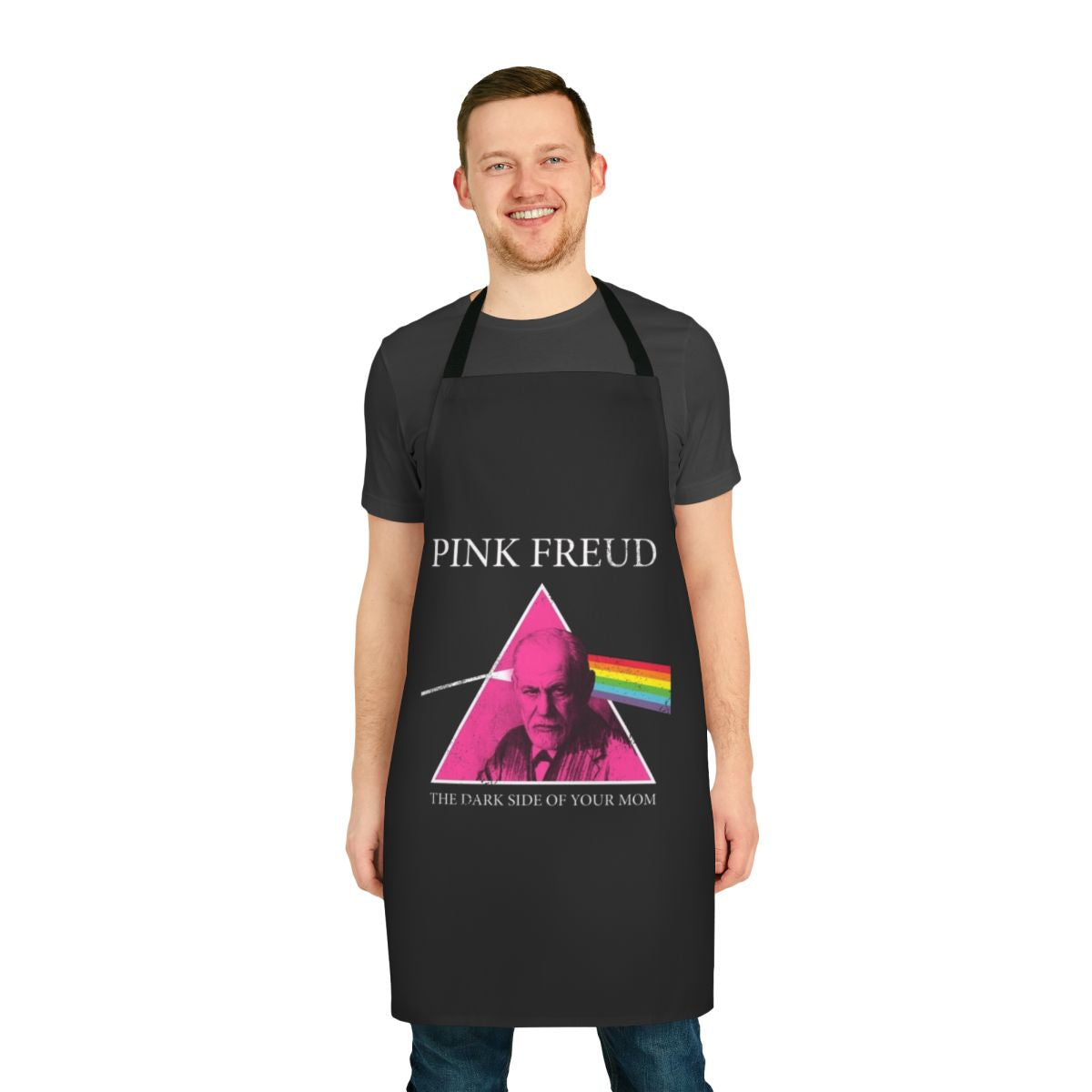 Pink Freud inspired music themed apron