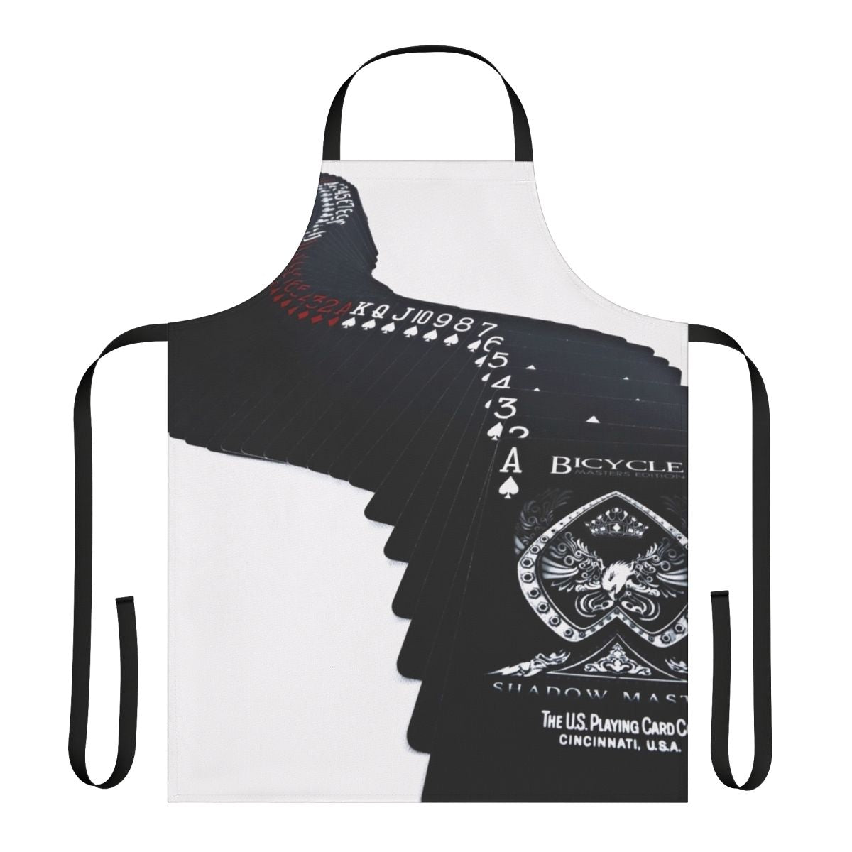 Playing cards apron with a stylish design for poker nights and casino-themed events
