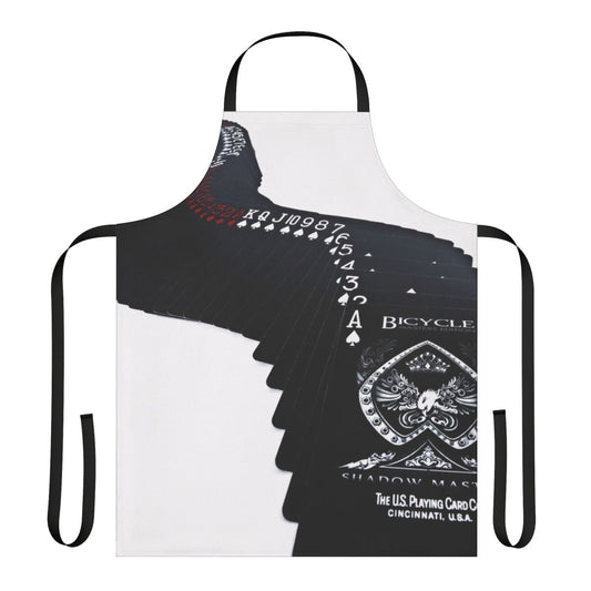 Playing cards apron with a stylish design for poker nights and casino-themed events