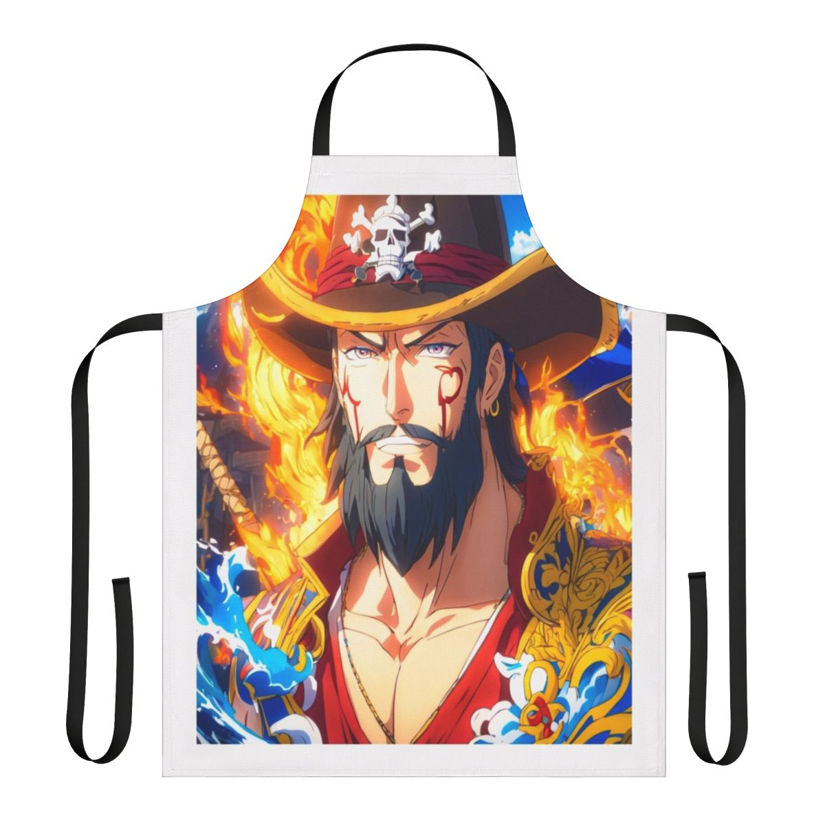 Stylish Plundere-themed apron with a variety of patterns and designs