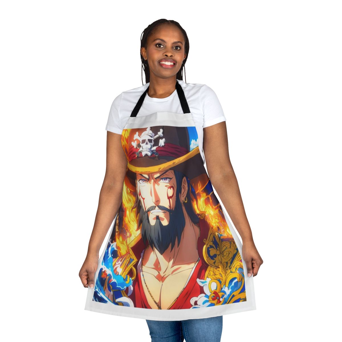 Stylish Plundere-themed apron with a variety of patterns and designs
