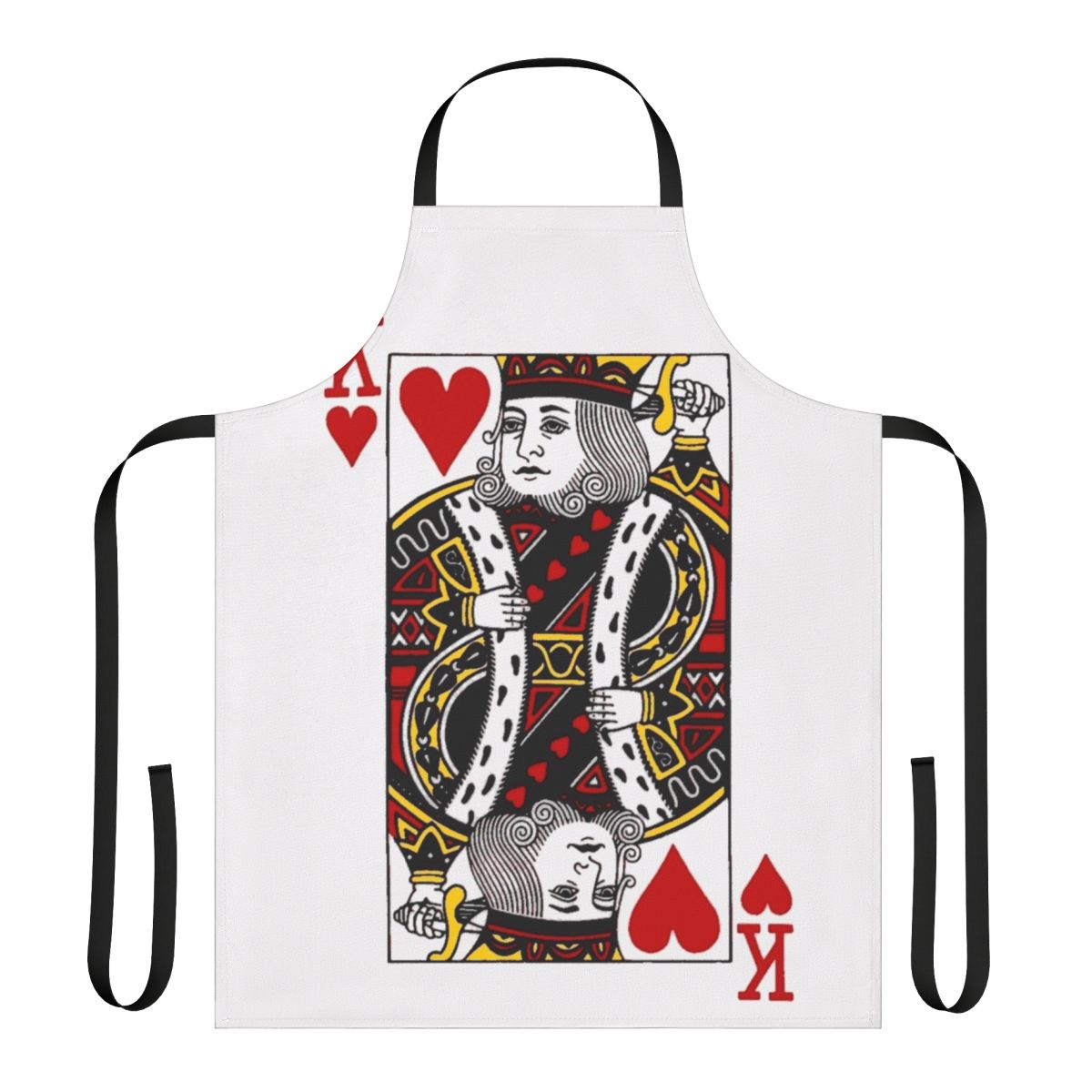 Stylish poker-themed apron with a bold King of Hearts design