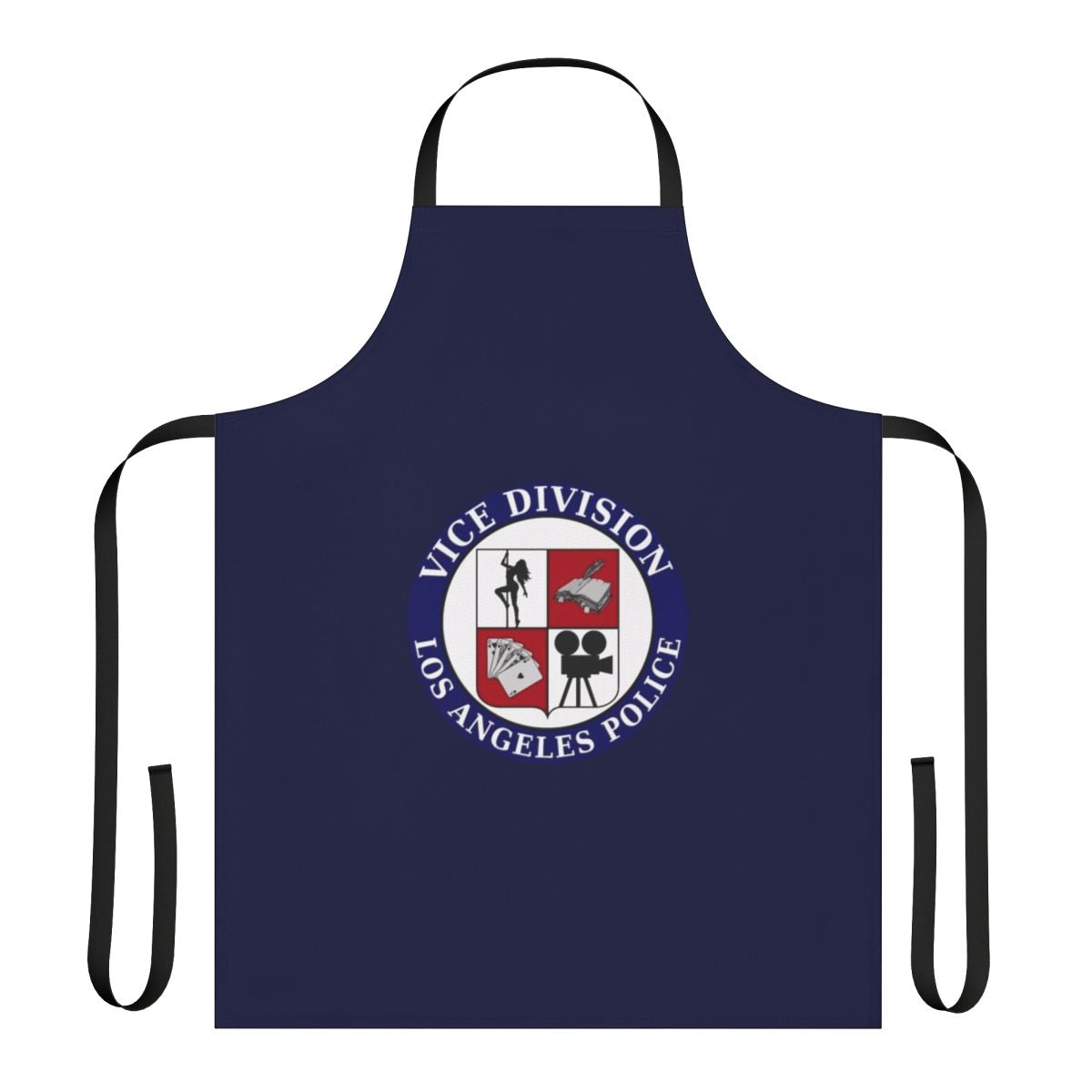Stylish police-inspired apron with LAPD-style design