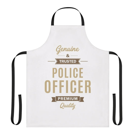 Police officer inspired apron with relevant typography