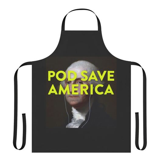 A high-quality apron featuring the iconic George Washington silhouette, perfect for podcast fans.