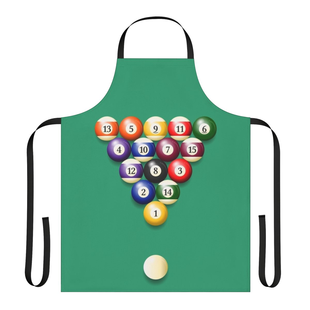 Colorful pool balls apron for pool table and billiards lovers
