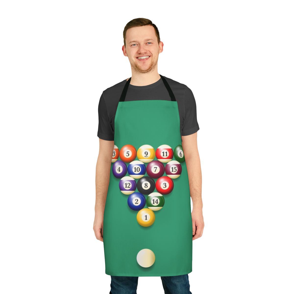 Colorful pool balls apron for pool table and billiards lovers