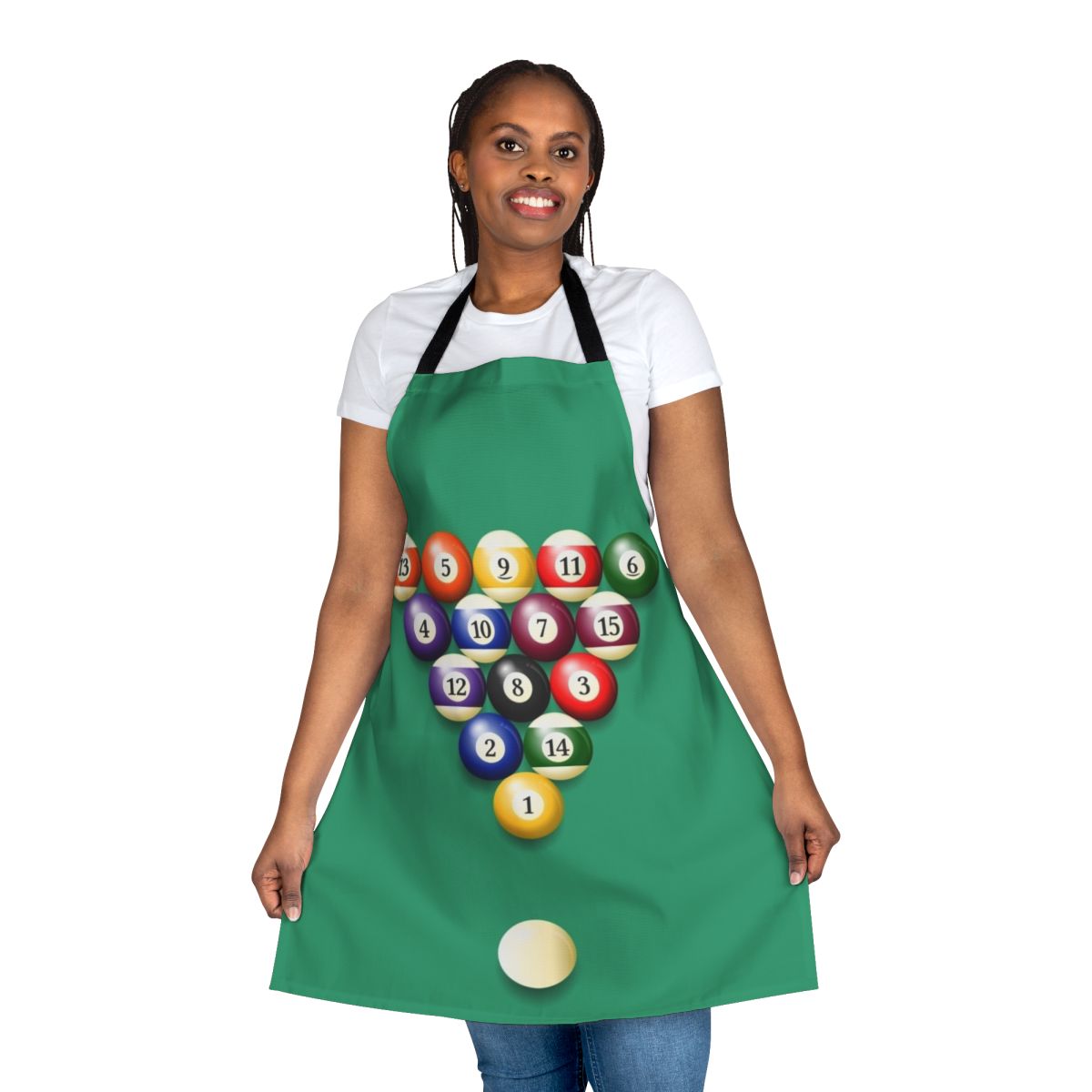 Colorful pool balls apron for pool table and billiards lovers