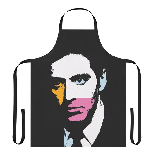 Colorful pop art style apron with images of actor Al Pacino in famous movie roles like The Godfather and Scarface.
