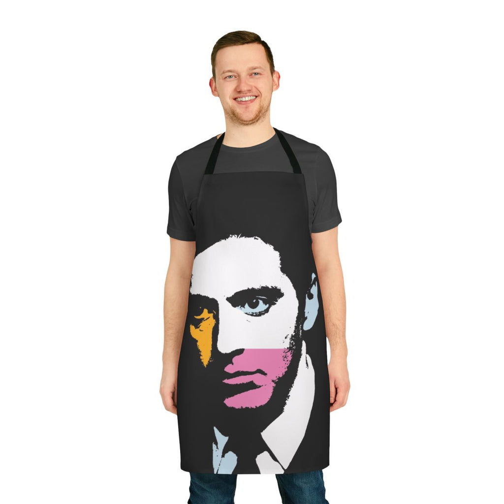 Colorful pop art style apron with images of actor Al Pacino in famous movie roles like The Godfather and Scarface.