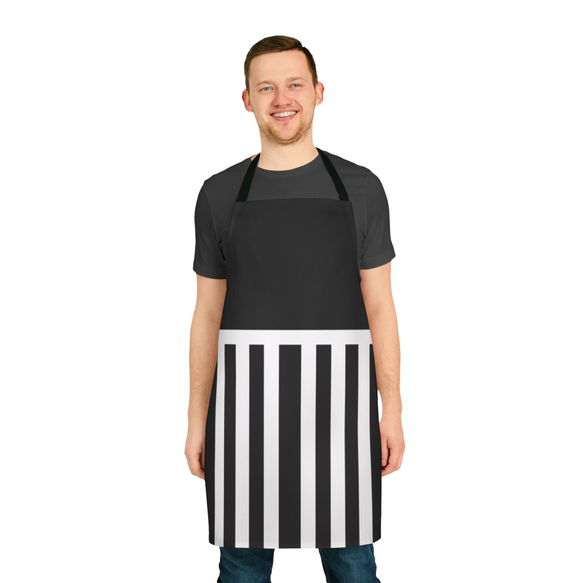 Port Adelaide Inspired Apron with Black and White Stripes