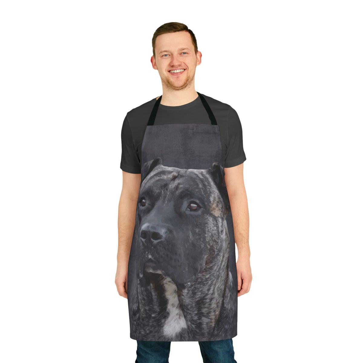 Apron featuring an illustration of a Presa Canario, a molosser-type dog breed from the Canary Islands.