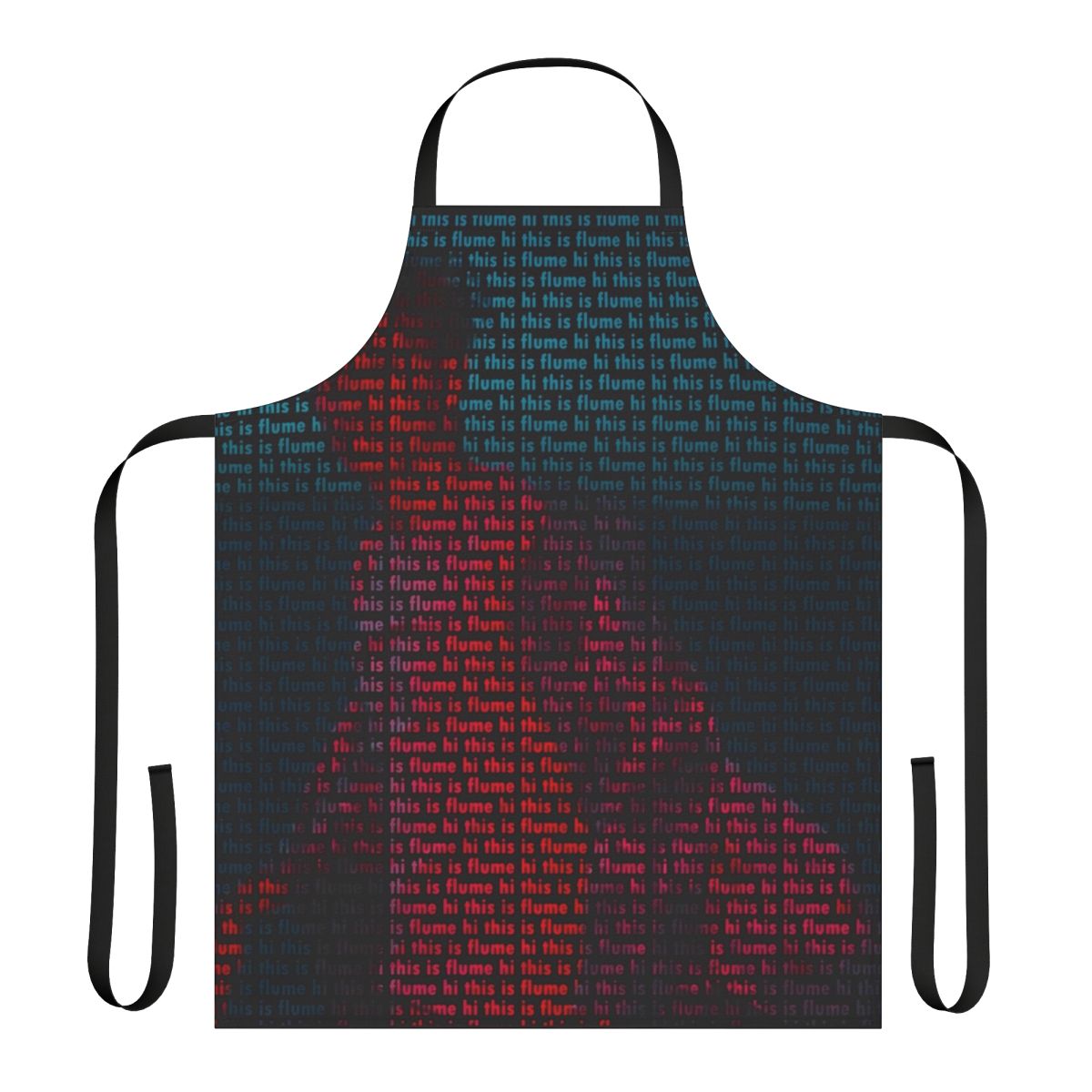 Apron featuring the text "Hi This Is Flume" inspired by the electronic dance music artist