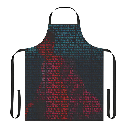 Apron featuring the text "Hi This Is Flume" inspired by the electronic dance music artist