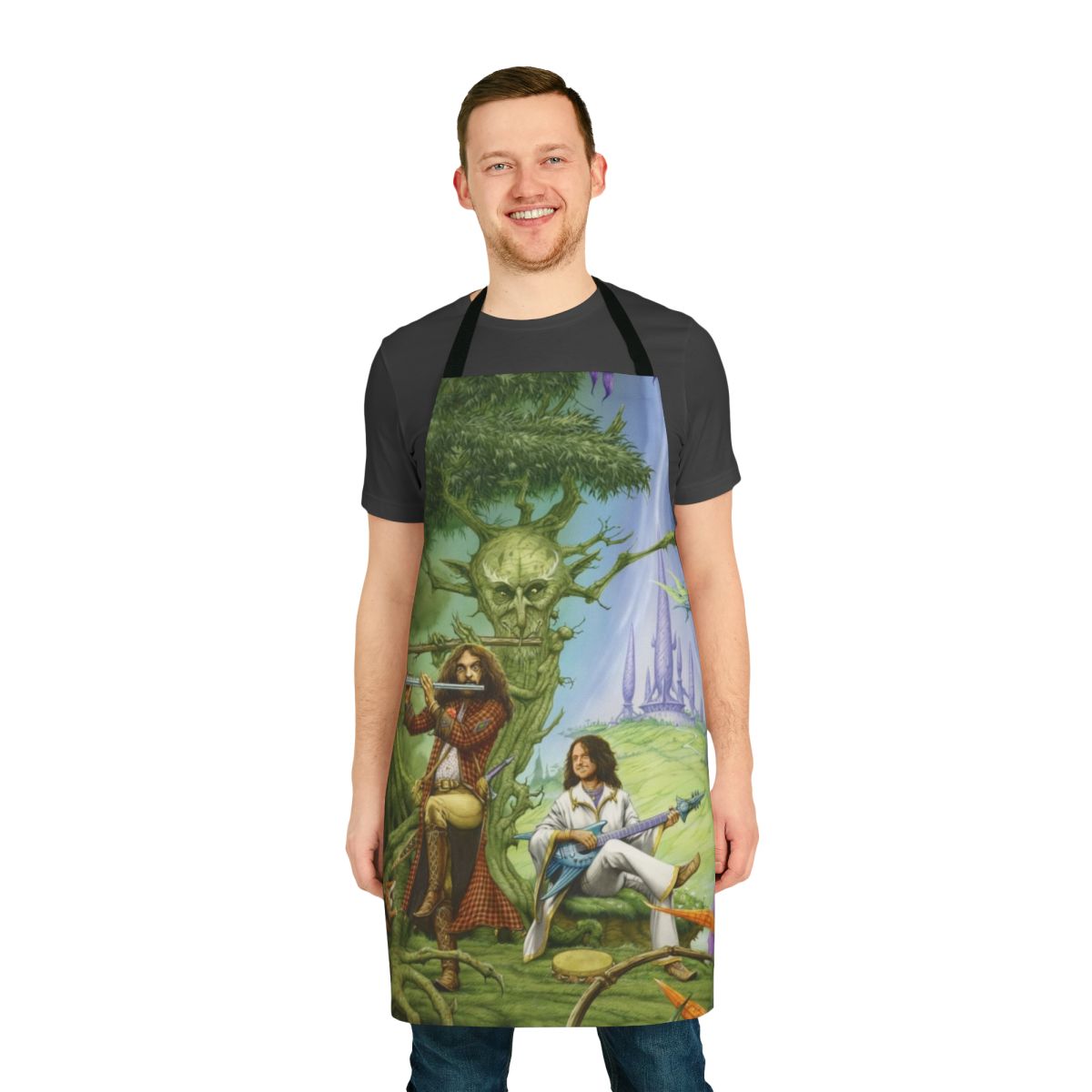 Prog rock-inspired apron for music enthusiasts and record collectors