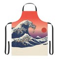 Pug wave apron featuring the iconic Japanese wave design