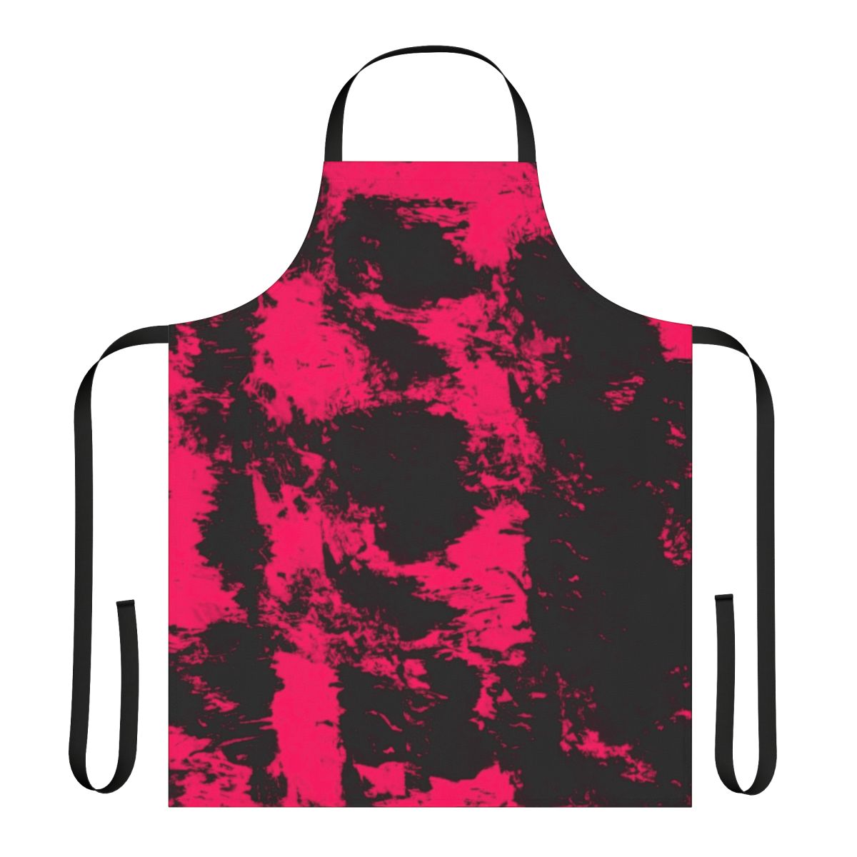 Vibrant pink and black abstract apron with a punk-inspired design