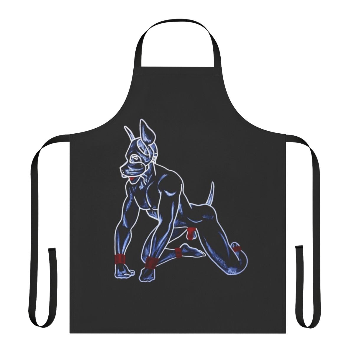 Pup-themed apron with lines and strings, suitable for BDSM and queer activities
