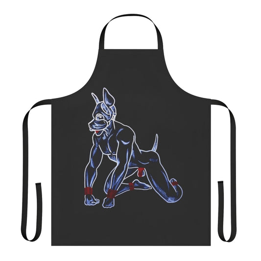 Pup-themed apron with lines and strings, suitable for BDSM and queer activities