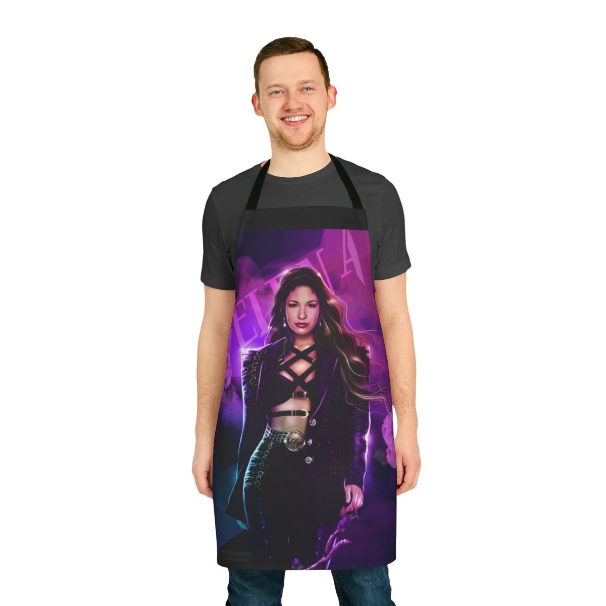 Vibrant purple apron for kitchen and cooking tasks
