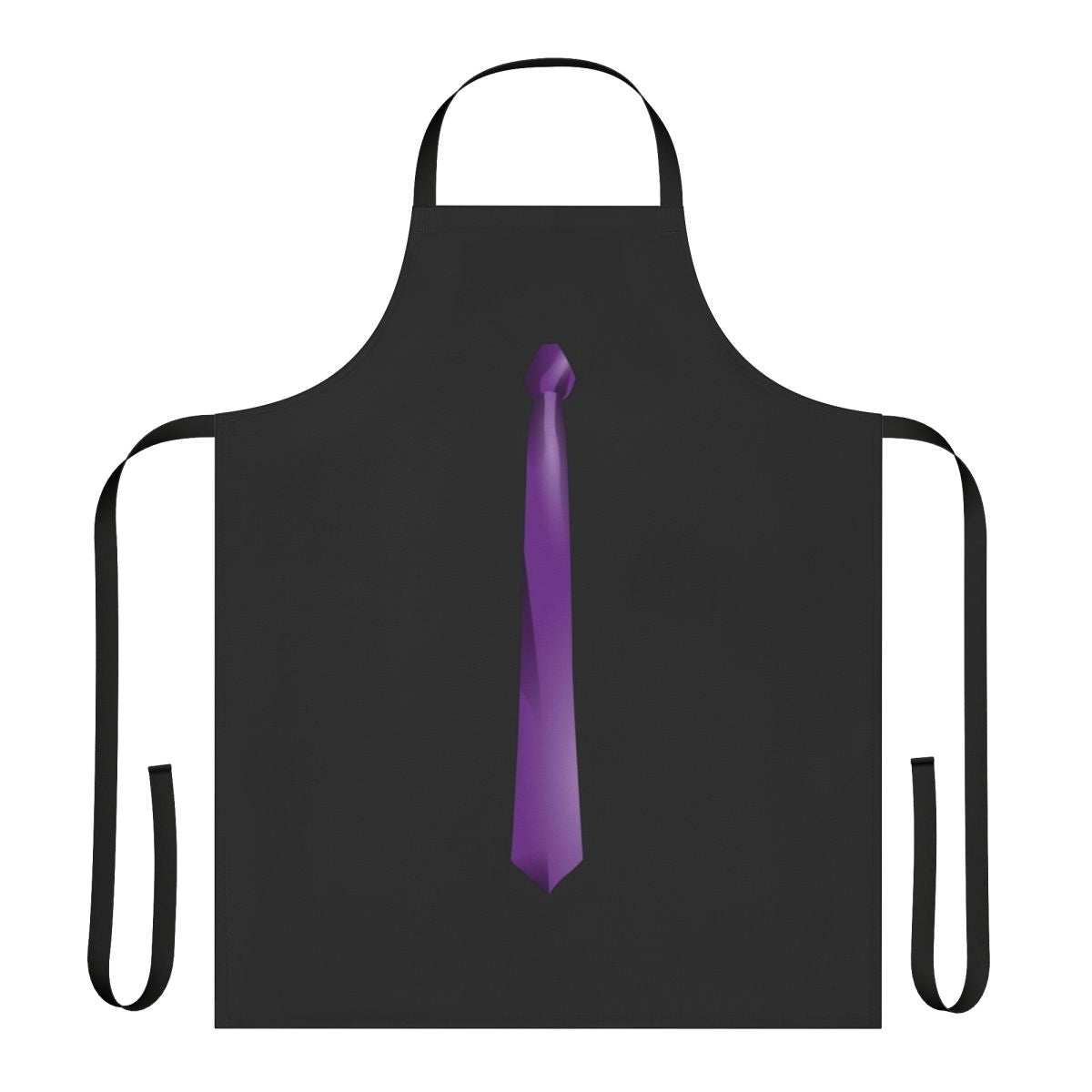 Purple graphic design tie apron with collar